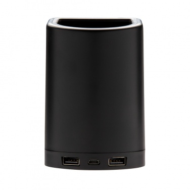 Logo trade promotional giveaways picture of: Light up logo 5W wireless charging pen holder